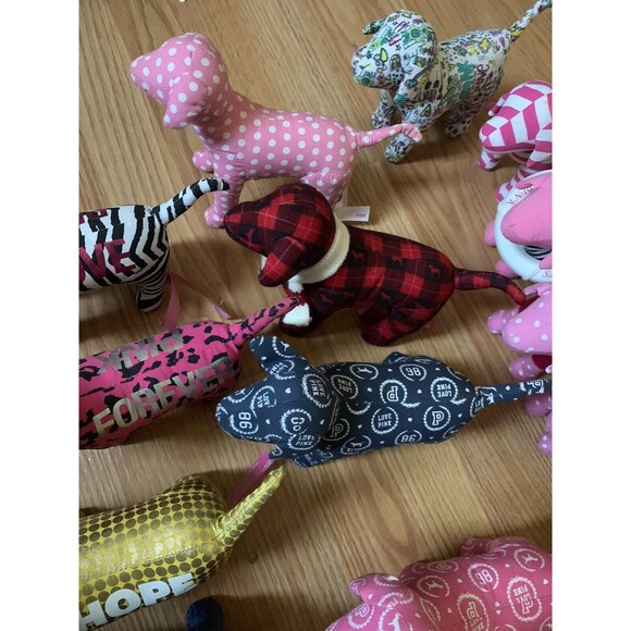 Lot Of 20  Victoria’s Secret PINK Dogs Stuffed Pink Collection Dogs Love Peace - Picture 5 of 6